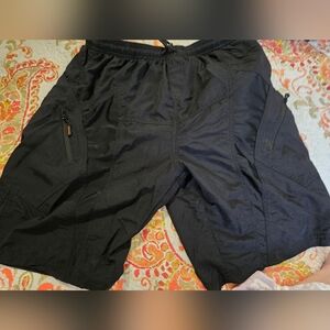Large Santic Men's Black Biking Shorts. Padded Area, Mesh Area. Cycling shorts